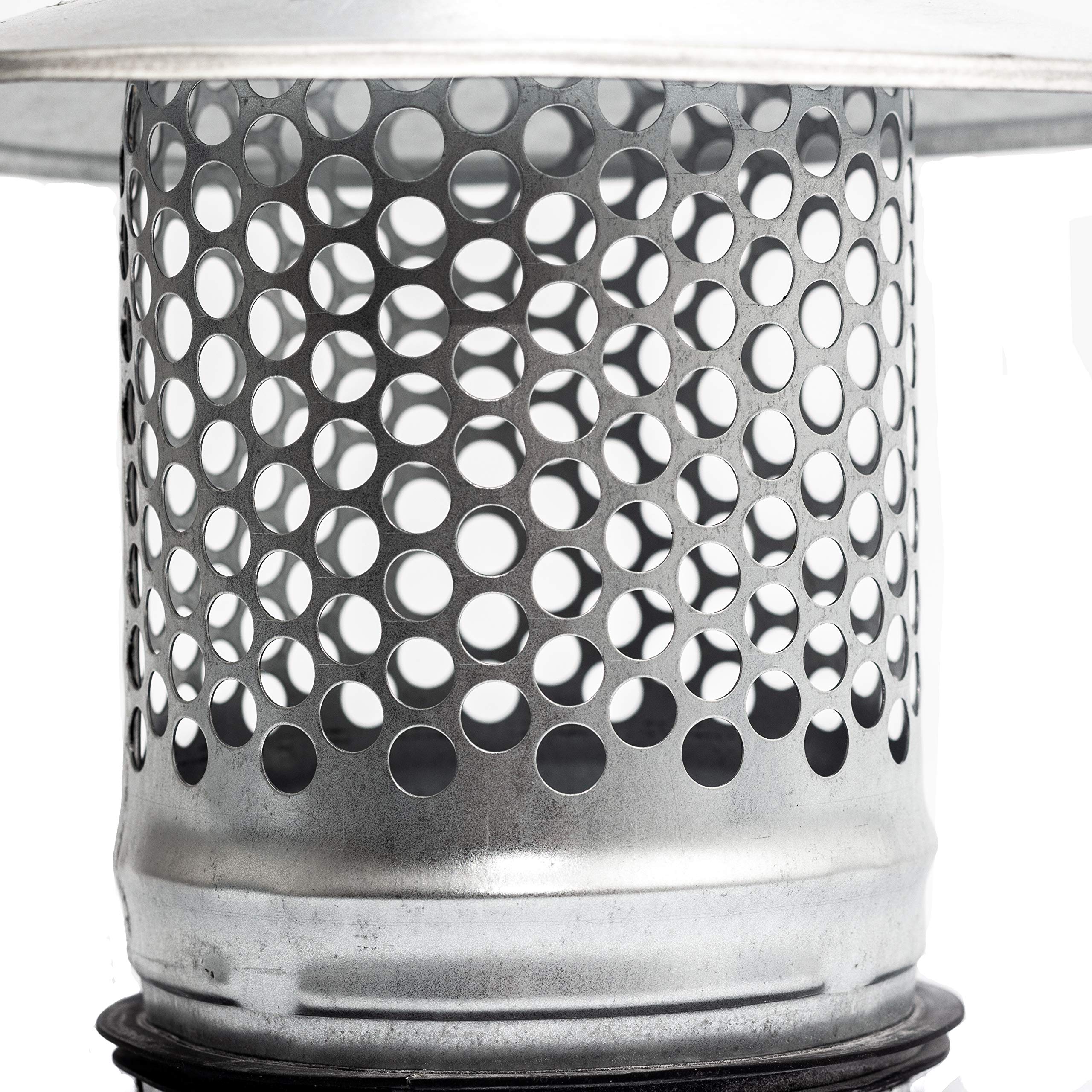 Vent Systems 4" Inch Round Chimney Cap – Galvanized Steel Roof Vent Cap with Rubber Seal - Heavy-Duty Rain Vent Cover for Wood Stoves, Exhaust Vents, Furnace Pipes, HVAC Flue Protection – Outdoor Use - Image 8